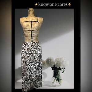 ⚡️KNOW.ONE.CARES⚡️ Faux Wrap Leopard Print Maxi Skirt